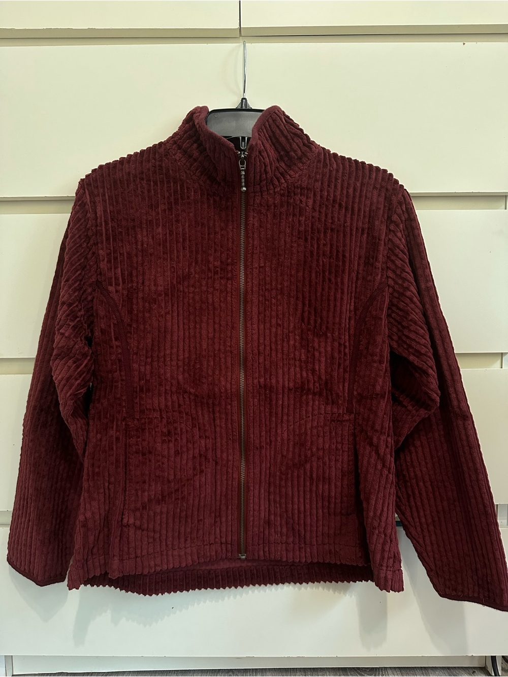 Womens Woolrich Burgundy Corduroy Zip-Front Jacket